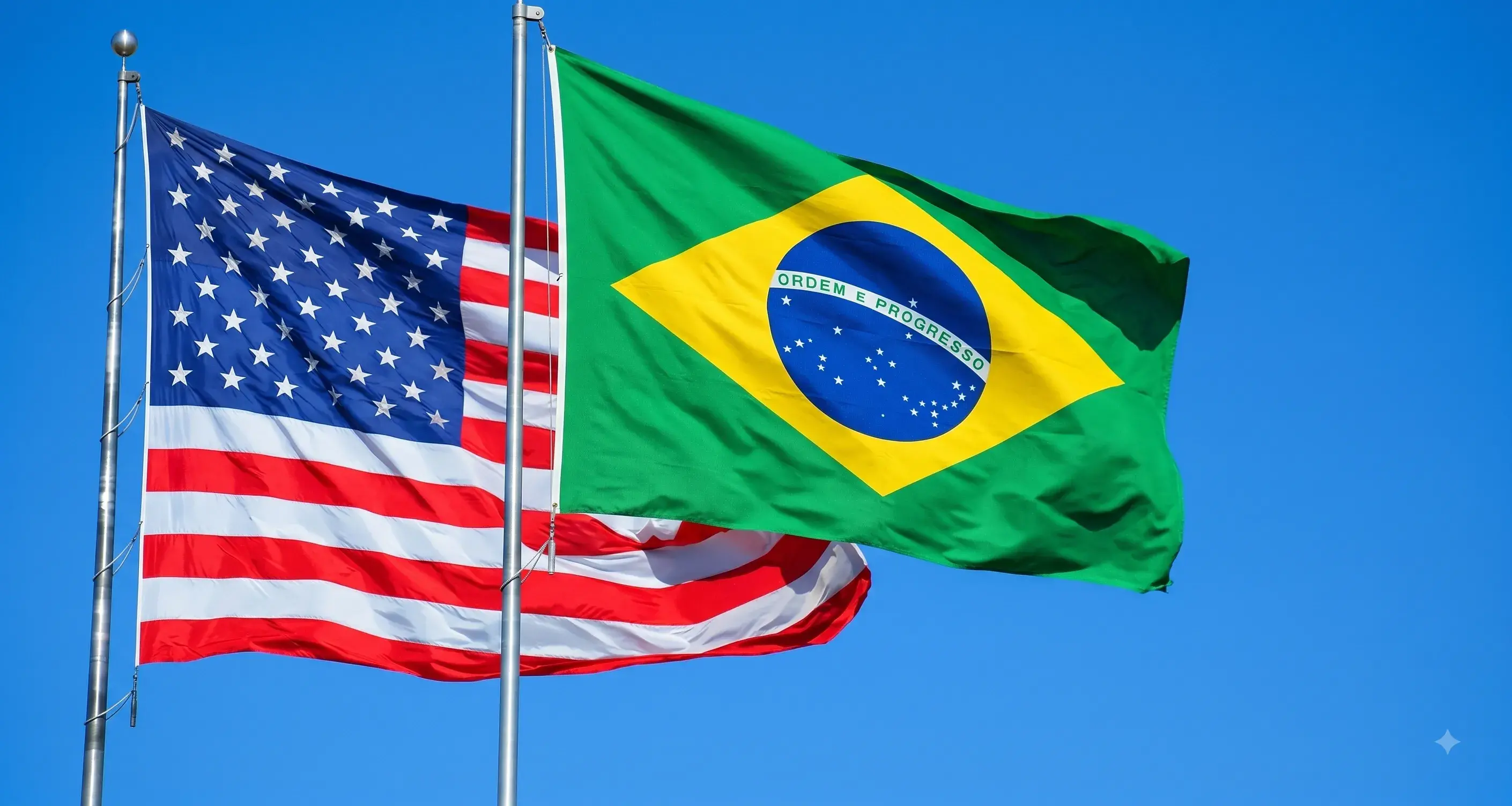 Bandeiras Brasil e EUA